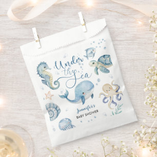 Under The Sea Blue Boy Watercolor Baby Shower Favour Bag