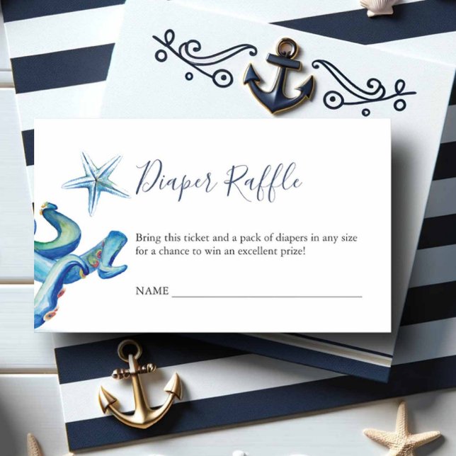 Under the Sea Blue Diaper Raffle Invite Enclosure (Creator Uploaded)
