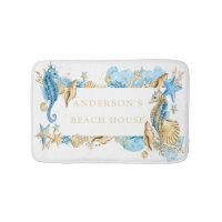 Under the Sea Blue & Gold Seahorse Beach House