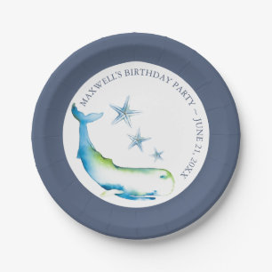 Under the Sea Blue Whale Birthday Party Paper Plate
