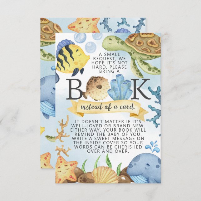 Under the Sea Books for Baby Request Card Insert (Front/Back)