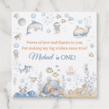 Under the Sea Boy 1st Birthday Favour Tag