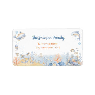 Under the Sea Boy Birthday Return Address Label