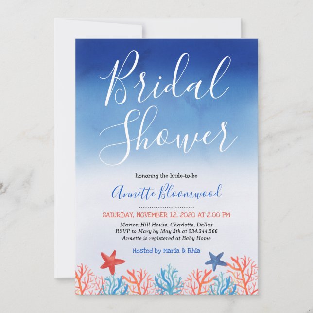 Under The Sea Bridal Shower Invitation (Front)