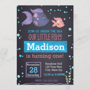 Under the Sea Chalkboard Birthday Invitation