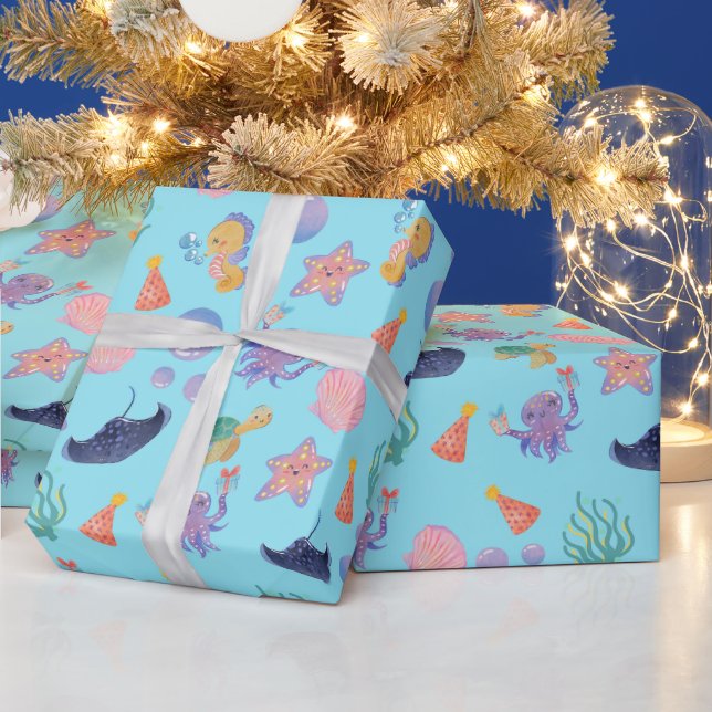 Under the Sea children's birthday wrapping paper (Holidays)