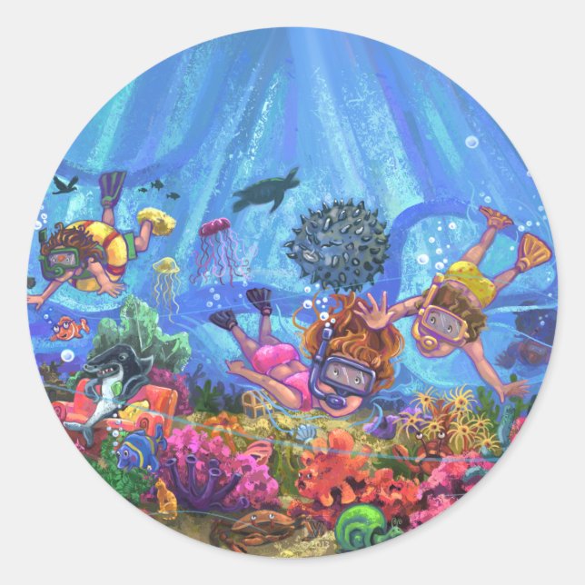Under the Sea Classic Round Sticker (Front)