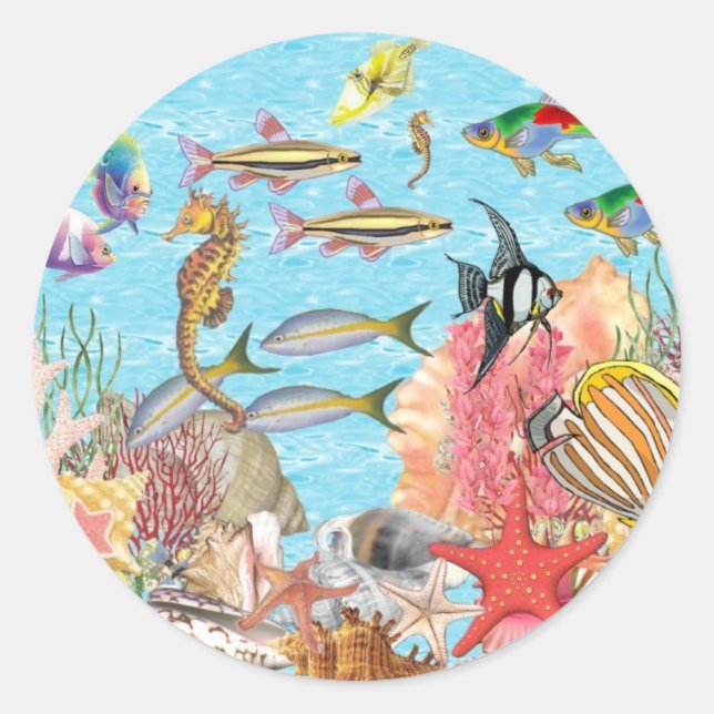 Under the sea classic round sticker (Front)