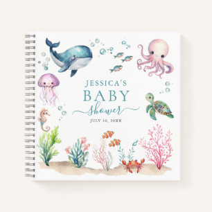 Under The Sea Colourful Ocean Animals Baby Shower Notebook