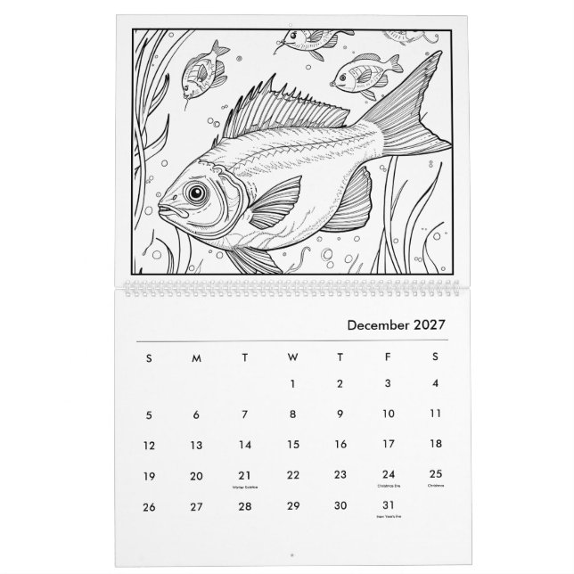 Under the Sea Colouring Calendar (Dec 2027)