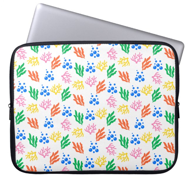Under the Sea Coral Seamless Pattern Laptop Sleeve (Front)