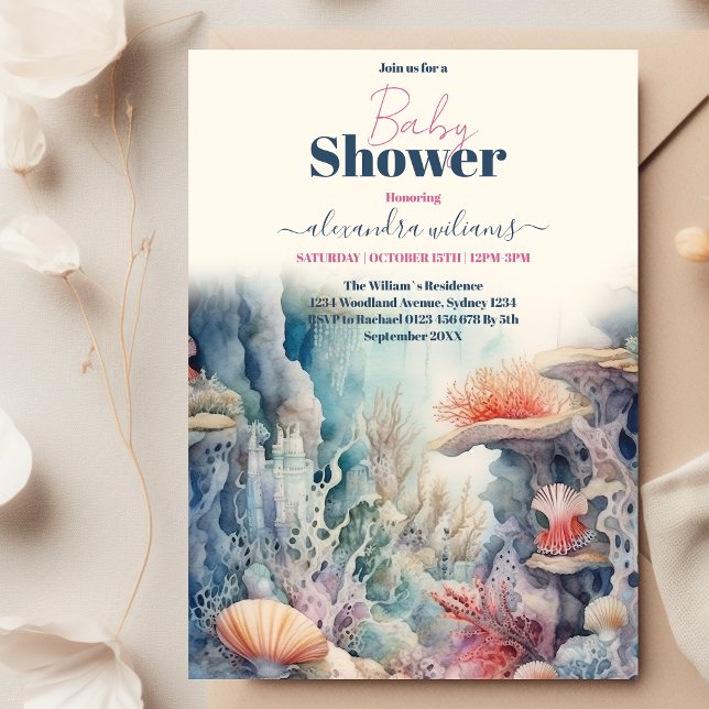 Under the Sea Creatures Marine Life  Baby Shower Invitation (Creator Uploaded)