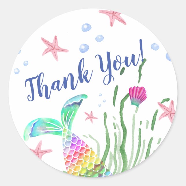 Under The Sea Custom Name Classic Round Sticker (Front)