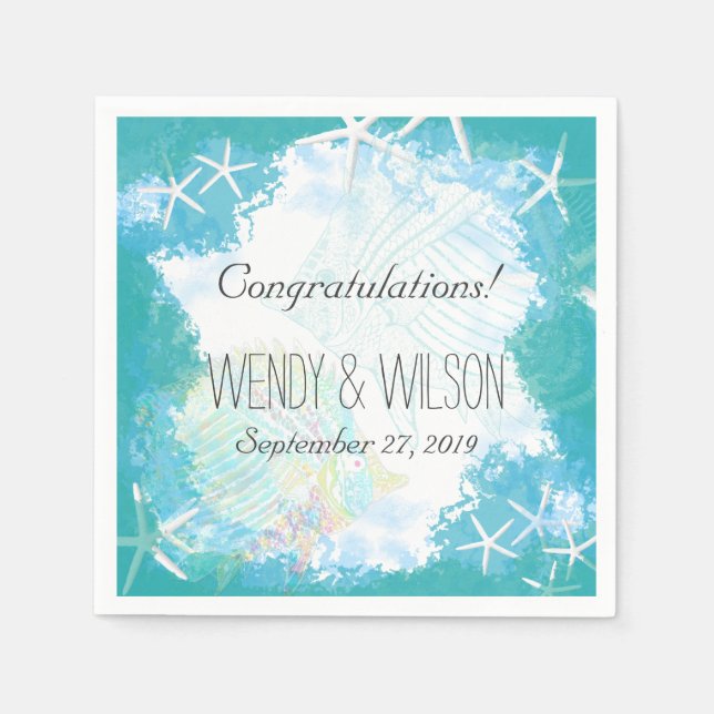 Under the Sea Custom Wedding Napkin (Front)
