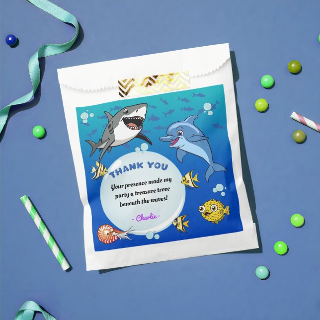 Under the Sea Cute Cartoon Ocean Animals Party Favour Bag (Creator Uploaded)