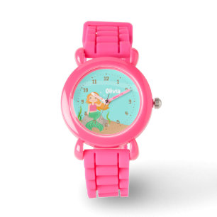 Under the Sea Cute Mermaid Girl Personalized Watch