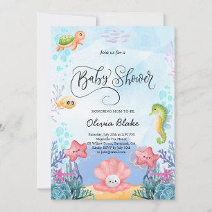 Under the Sea – Cute Ocean Baby Shower Invitation 