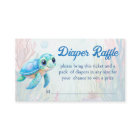 Under the sea cute turtle aqua blue diaper raffle