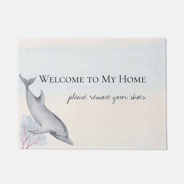 Under the Sea Dolphin Personalized 2  Doormat (Front)