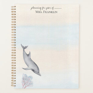 Under the Sea Dolphin Personalized 2  Planner