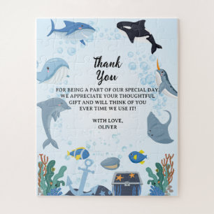 Under The Sea Dolphin Shark Whales Birthday Gift Jigsaw Puzzle