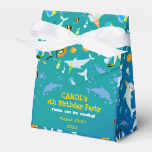 Under the sea dolphins and girl Birthday Party Favor Box