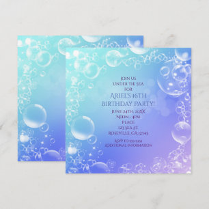 Under the Sea Enchanted Bubbles Party Invitations