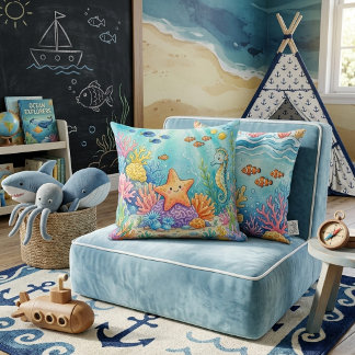 Under the Sea Explorers Throw Pillow