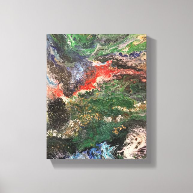 Under the Sea Fairy tale series painting in green  Canvas Print (Front)