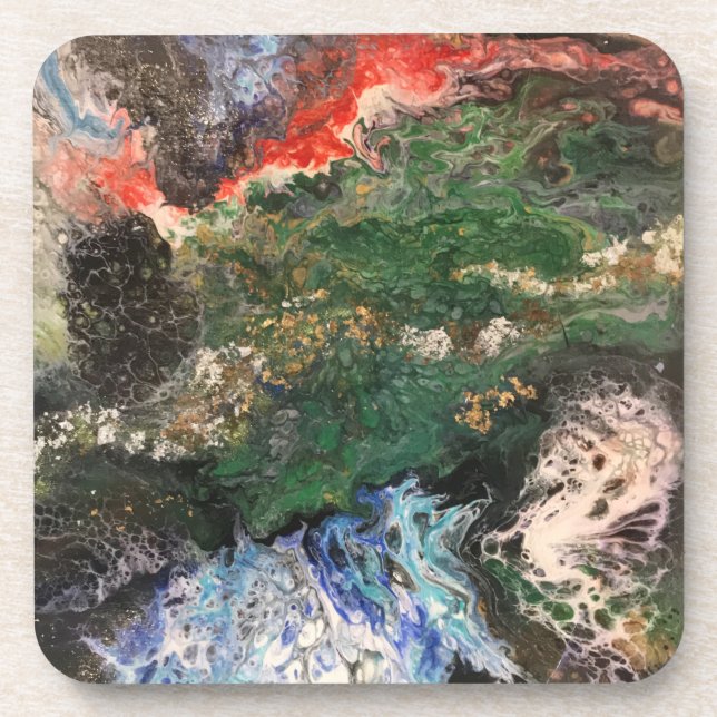 Under the Sea Fairy tale series painting in green  Coaster (Front)