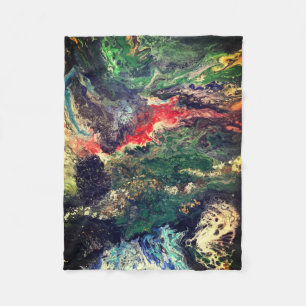 Under the Sea Fairy tale series painting in green Fleece Blanket