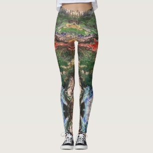Under the Sea Fairy tale series painting in green  Leggings