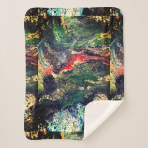 Under the Sea Fairy tale series painting in green  Sherpa Blanket