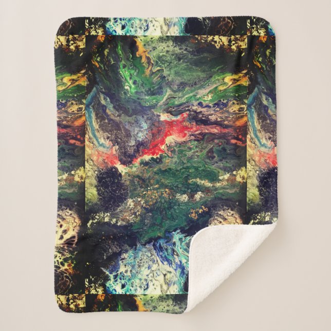 Under the Sea Fairy tale series painting in green  Sherpa Blanket (Front)