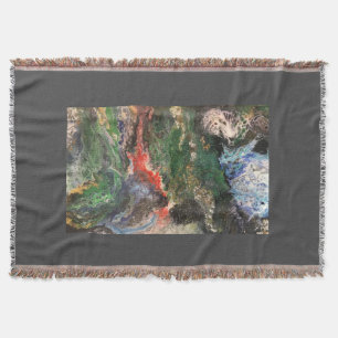 Under the Sea Fairy tale series painting in green Throw Blanket