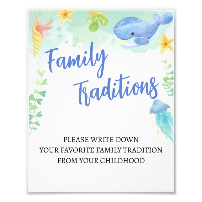 Under the Sea Favourite Family Traditions Sign  (Front)