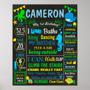 Under the sea First Birthday chalkboard sign