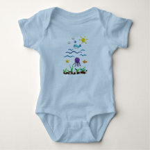 Under the Sea Fish Adventure Baby Bodysuit