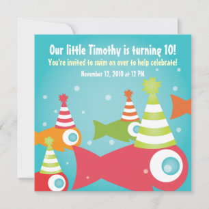 Under the Sea Fish Birthday Party Invitation