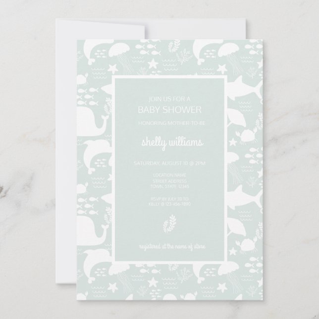 Under The Sea Friends Pattern Invitation (Front)