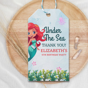 Under the sea Fun Mermaid Birthday Girl Gift Tags