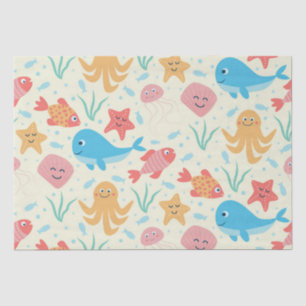 Under the Sea Funny Colourful Creatures Pattern Tissue Paper