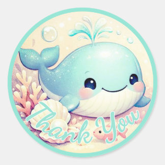Under the Sea Gender Neutral Baby Shower Ocean  Classic Round Sticker