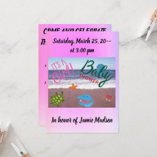 Under The Sea Girl Baby Shower Invitation