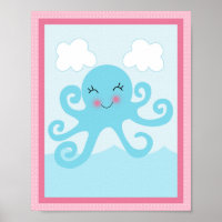 Under the Sea/ Girl /Sealife/Pink Art Poster