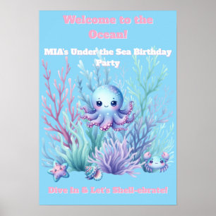 Under the Sea -Girls Birthday Poster Editable
