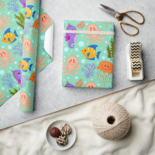 Under the Sea Glossy Wrapping Paper, 30" x 6' Paper