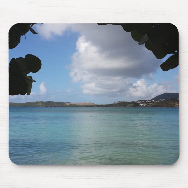Under the Sea Grape with Turquoise Ocean View Mouse Pad (Front)