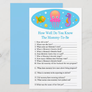Under the sea How well do you know baby shower gam