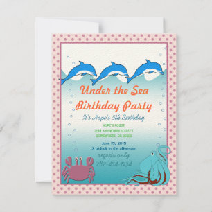 Under the Sea Invitation  Birthday Party